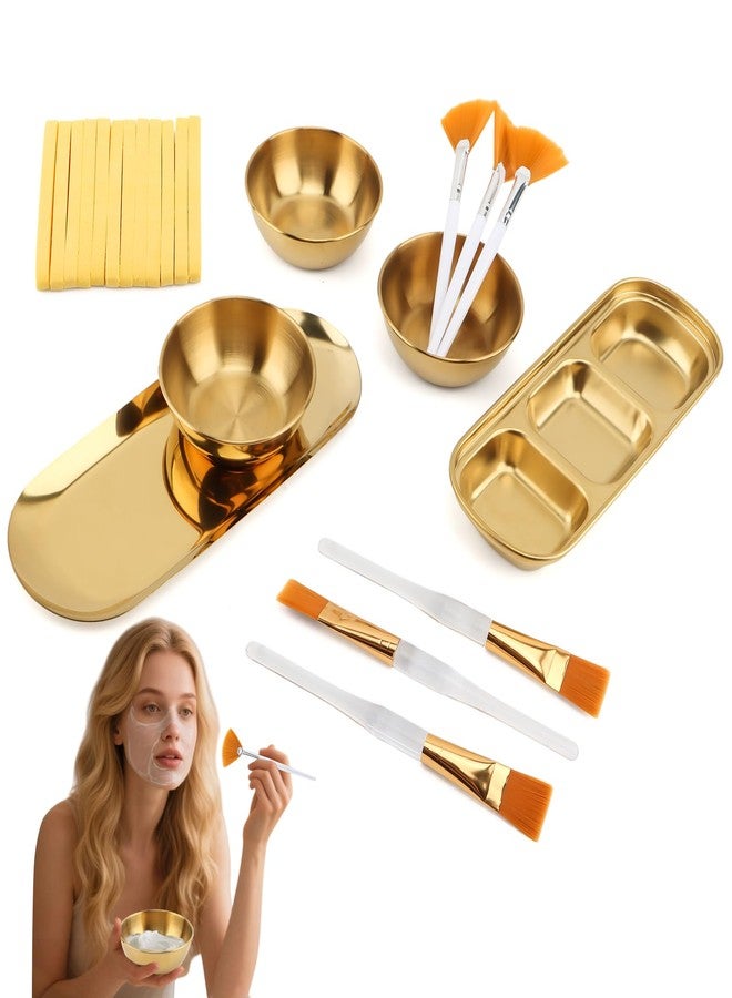 Ranjaner 23Pcs Esthetician Supplies for Facials Set, Face Mask Applicator Brushes Tools, Women Facial Mask Mixing Kit Facial Tools, for DIY Skincare(Gold,Size:Multisize) - Image 2